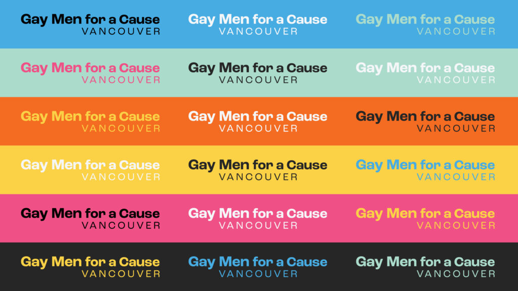 100 Gay Men for a Cause Vancouver, Natahsha Priya, Vancouver Non-Profit, Vancouver graphic designer, Vancouver logo designer, non profit graphic designer, Vancouver brand identity,